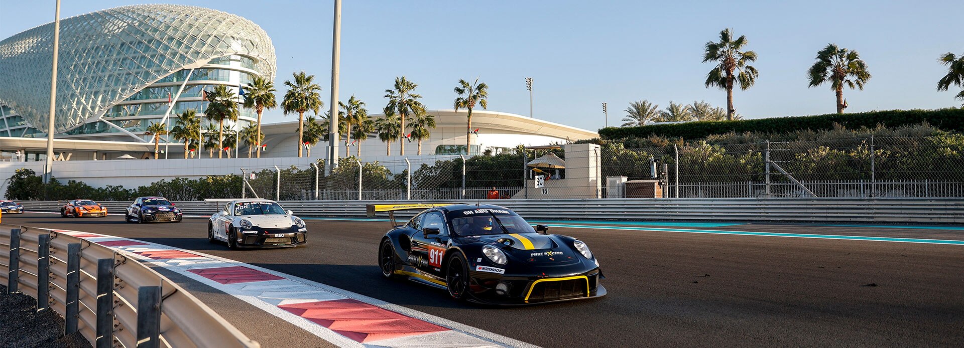 View of cars driving on the circuit